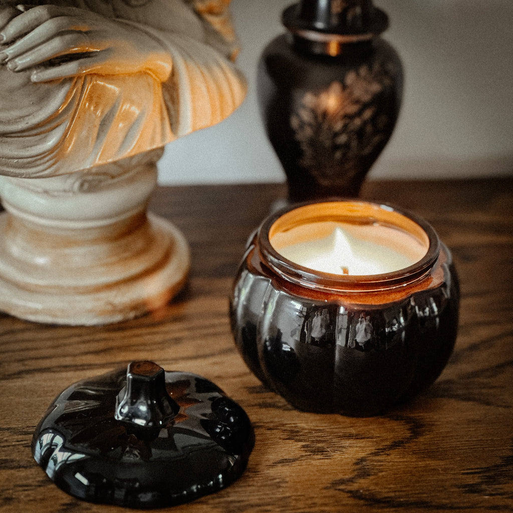 Glass Pumpkin Candle